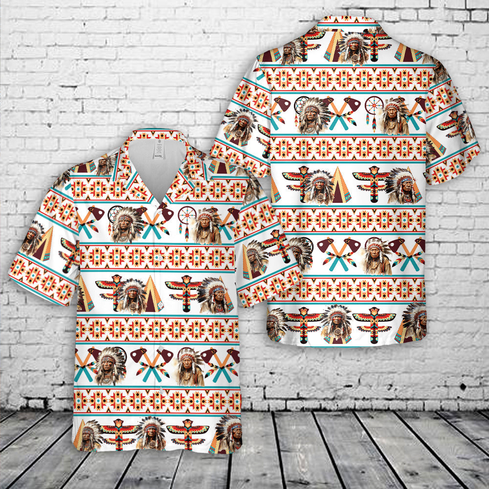 12 Native American Indian Chief Hawaiian Shirt