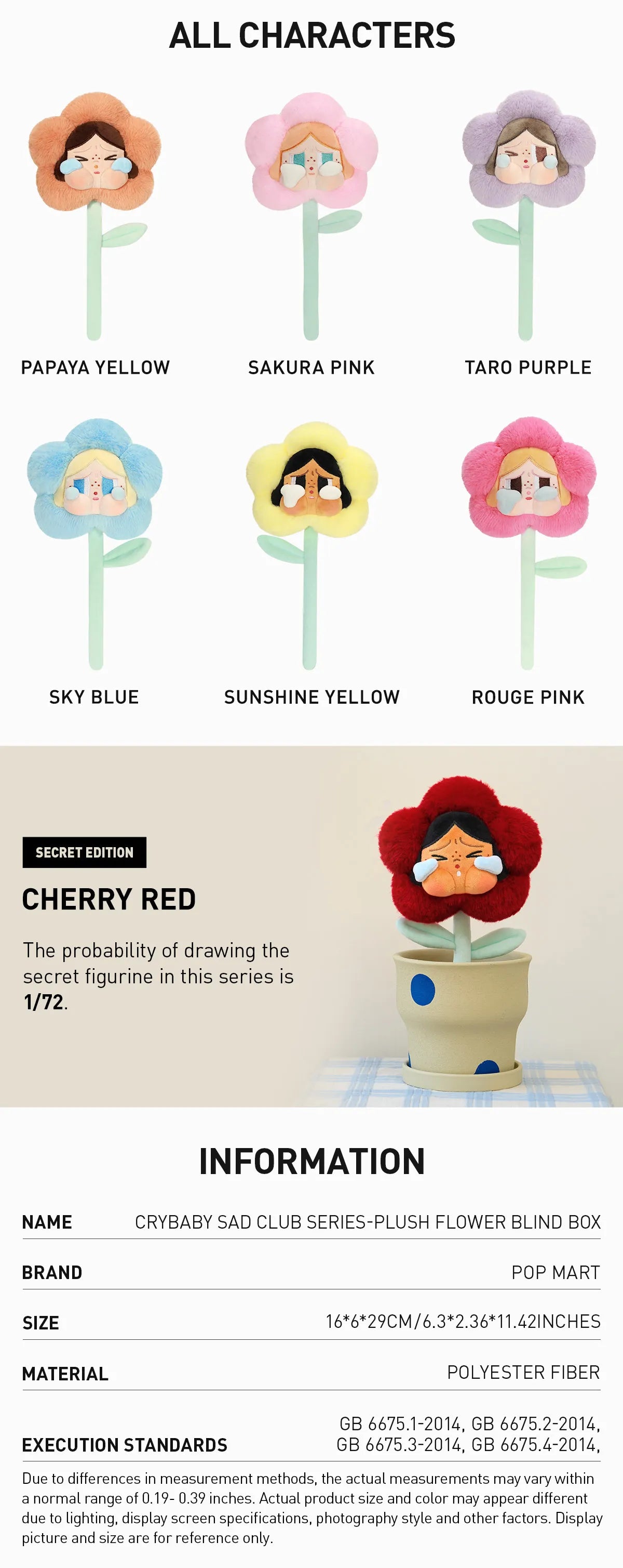 CRYBABY Sad Club Series - Plush Flower Blind Box
