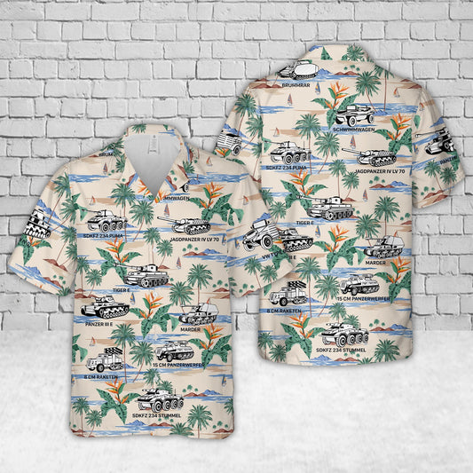 WWII German War Tanks Hawaiian Shirt