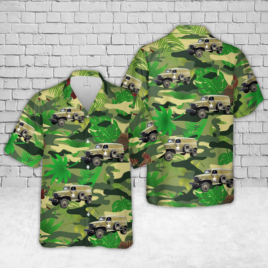 WWII US Army G7105 4x4 1.5-Ton Panel Delivery Truck Hawaiian Shirt